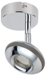 Nowoczesny kinkiet ledowy 1X6W LED CHROM 3000K SKIPPER COB GŁÓWKA OKRĄGŁA 1E Z PRZEGUBEM KD SYSTEM