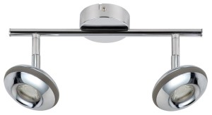 Lampa sufitowa ledowa listwa 2X6W LED CHROM 3000K SKIPPER COB GŁÓWKA OKRĄGŁA 1E Z PRZEGUBEM KD SYSTEM