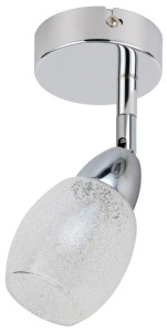 Nowoczesny kinkiet ledowy 1X6W LED 3000K RICO SMD GŁÓWKA 6 OKRĄGŁA 1E Z PRZEGUBEM KLOSZ WYMIENNY KD SYSTEM CHROM/BEZBARWNY