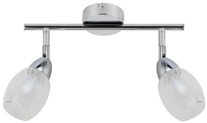 Lampa sufitowa listwa 2X6W LED 3000K RICO SMD GŁÓWKA OKRĄGŁA 1E Z PRZEGUBEM KLOSZ WYMIENNY KD SYSTEM CHROM/BEZBARWNY