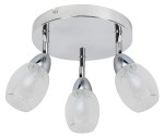 Lampa sufitowa plafon 3X6W LED 3000K RICO SMD GŁÓWKA OKRĄGŁA 1E Z PRZEGUBEM KLOSZ WYMIENNY KD SYSTEM CHROM/BEZBARWNY