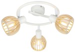 Biała lampa sufitowa skandynawska spirala 3XE14 25W ATARRI BIAŁY+DREWNO 