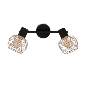 Lampa sufitowa glamour listwa czarna ze złotym 2XE14 40W ACROBAT