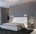 LAMPAMI - srebrna lampa ścienna, kinkiet nowoczesny, lampa do sypialni