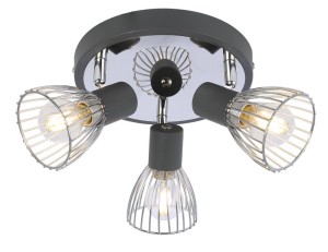 Lampa sufitowa plafon czarny chrom 3xE14 40W MODO