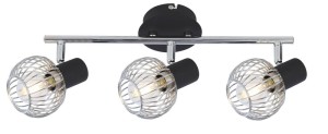 Lampa sufitowa listwa czarny chrom 3xE14 40W OSLO 