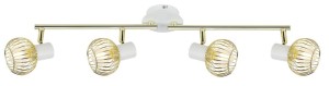 Lampa sufitowa listwa biały ze złotym 4xE14 40W OSLO