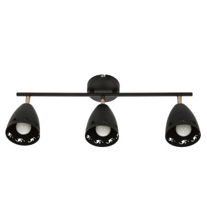 Czarna lampa sufitowa dziecięca listwa COTY 3XE14 40W