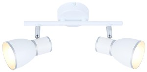 Biała lampa przysufitowa listwa 2XE14 40W FIDO BIAŁY+CHROM