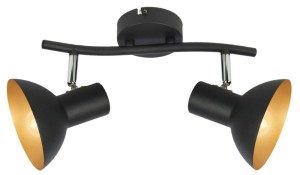 Lampa przysufitowa listwa DISO 2XE27 40W CZARNY+ZLOTO