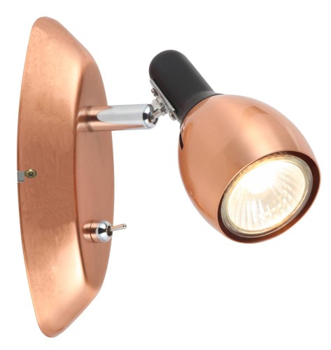 LAMPAMI - lampa miedziana, kinkiet do sypialni, lampa na ścianę