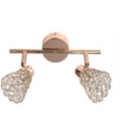 Lampa sufitowa z kryształkami listwa GLOSSY 2XG9 40W MOSIĄDZ