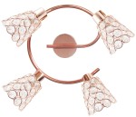 Lampa sufitowa z kryształkami spirala GLOSSY 4XG9 40W MOSIĄDZ 