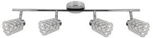 Lampa sufitowa z kryształkami listwa YORK 4XG9 40W CHROM 