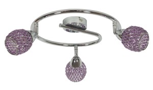 Srebrna lampa sufitowa spirala CLEAR 3XG9 40W FIOLET