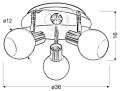 LAMPAMI - lampa plafon złota szkic