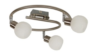 Lampa przysufitowa spirala ALABASTER 3xG9 40W SATYNA+CHROM 