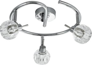 Lampa przysufitowa kryształowa spirala 3xG9 40W BOMBOLA CHROM BEZ ŻARÓWEK