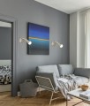 LAMPAMI - lampa srebrna, lampa na ścianę srebrna, kinkiet nowoczesny