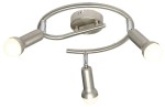 Srebrna lampa sufitowa spirala 3xE14 40 W ARC SATYNA NIKIEL 