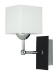 Srebrna lampa ścienna kinkiet CUBETTO 1xE27 60W DREWNO/CHROM