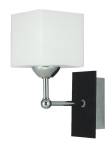 Srebrna lampa ścienna kinkiet CUBETTO 1xE27 60W DREWNO/CHROM