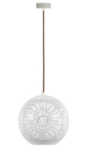 Ażurowana lampa wisząca biała kula 125 cm 1xE27 60W BENE