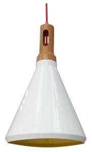 Lampa kuchenna wisząca 1xE27 60W ROBINSON 26 BIAŁY / WNĘTRZE ŻÓŁTE
