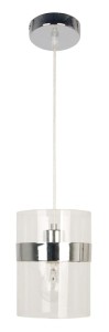 Pojedyncza lampa wisząca 15 1xE27 60W BRANDO CHROM/TRANSPARENT