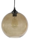 Pojedyncza lampa wisząca kula 120 cm 1xE27 60W EDISON KLOSZ BRĄZOWY + ŻARÓWKA