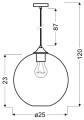 LAMPAMI - lampa wisząca kula szklana szkic