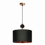 Lampa glamour wisząca MELBA 1xE27 1x60W CZARNY 