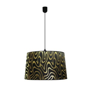 Lampa sufitowa wisząca czarna ze złotym 40 1xE27 60W TIGER