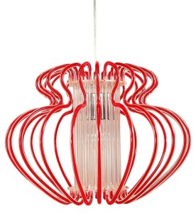 Czerwona lampa wisząca 150 cm 1xE27 60W IMPERIA DUŻA