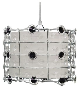 Ozdobna lampa wisząca z  kryształkami 1xE27 40W SENECA 30 CZARNY + LINKA 85-10523