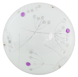 Plafon sufitowy ledowy okrągły kryształki fiolet 30 cm 10W 6500K FLORAL LED