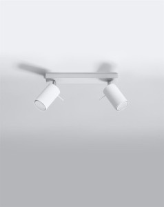 Lampa sufitowa biała 2xGU10 plafon RING 2 spot 