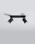 Czarna lampa sufitowa regulowana 2xGU10 plafon RING 2 spot