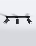 Czarna lampa sufitowa regulowana 3xGU10 plafon RING 3 spot