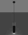 LAMPAMI - lampa nad stół, lampa wisząca pojedyncza, czarne tuby wiszące, czarna lampa sufitowa