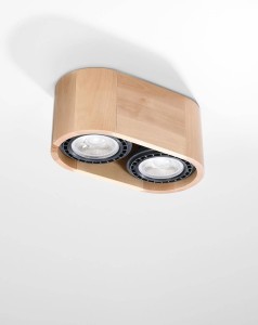 Drewniana lampa sufitowa punktowa plafon BASIC 2 drewno