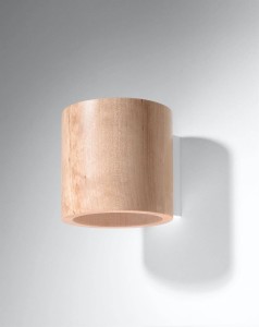 Kinkiet nowoczesny drewniany walec ORBIS drewno 