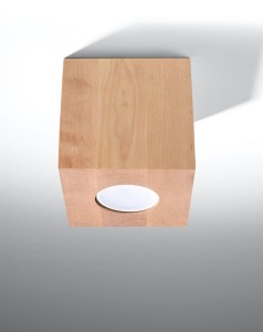 Pojedyncza lampa sufitowa z drewna QUAD 