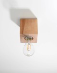 Pojedyncza lampa sufitowa z drewna, plafon ARIZ naturalne drewno