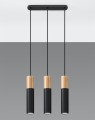 LAMPAMI - lampa czarna z drewnem, lampa nad stół czarna, lampa wisząca czarna