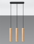 Lampa wisząca potrójna tuby sufitowe drewniane 3xGU10 LINO 3L