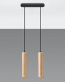 LAMPAMI - lampa drewniana, lampa nad stół drewniana, lampa wisząca tuby drewniana
