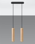 Lampa wisząca podwójna tuby sufitowe drewniane 2xGU10 LINO 2