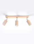 Lampa sufitowa z drewna regulowana podwójna spot BERG 3 naturalne drewno