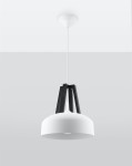 Lampa nad stół wisząca biała z czarnym 1xE27 CASCO 